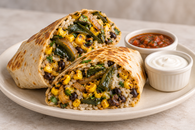 Poblano & Corn Burrito.