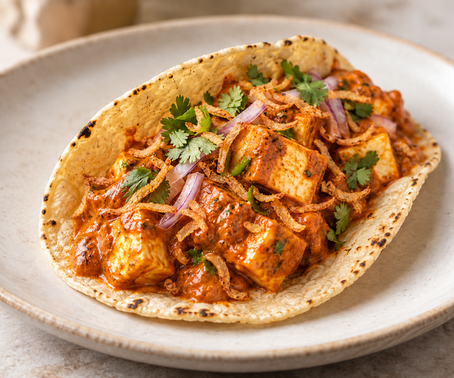 Paneer Tikka Masala Taco.
