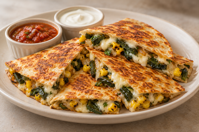 Poblano & Corn Quesadilla.